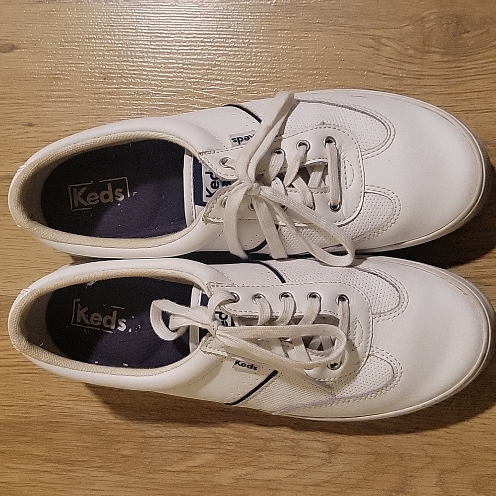 Keds Women's White and Navy Sneakers